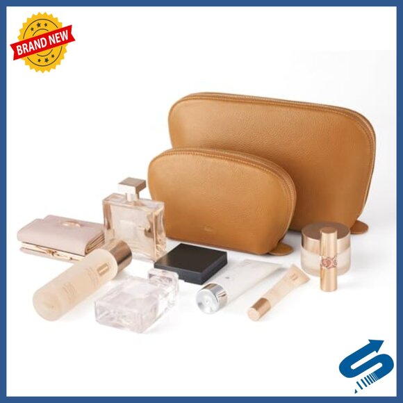 Leather Tote Bag with Cosmetic Organizer, Shoulder Handbag for Travel - Picture 7 of 7